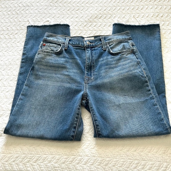 Hudson Noa High Rise Straight Cropped Jean Frayed Hem in Addison Size 26 - Picture 14 of 17